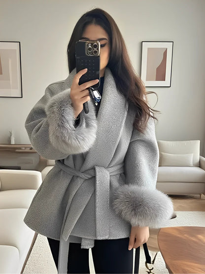 ELEGANT LACE-UP COAT