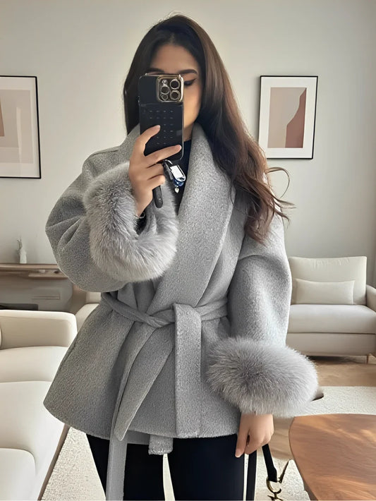 ELEGANT LACE-UP COAT